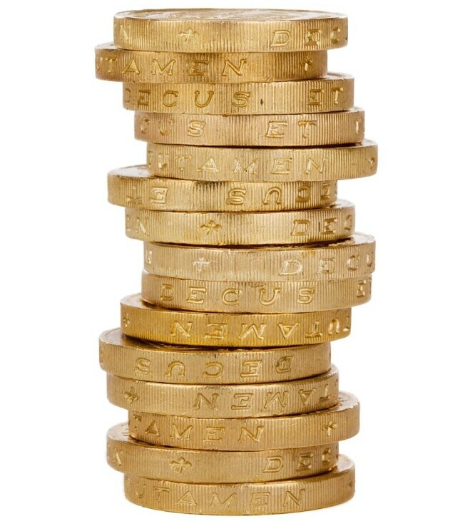 A stack of pound coins such as I received as Christmas tips on my paper round A stack of pound coins such as I received as Christmas tips on my paper round